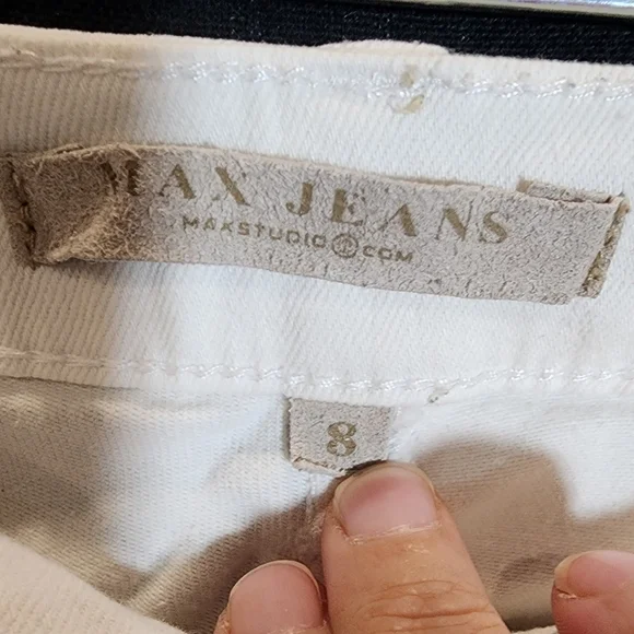 MAX JEANS WHITE CROPPED JEANS - Picture 3 of 3